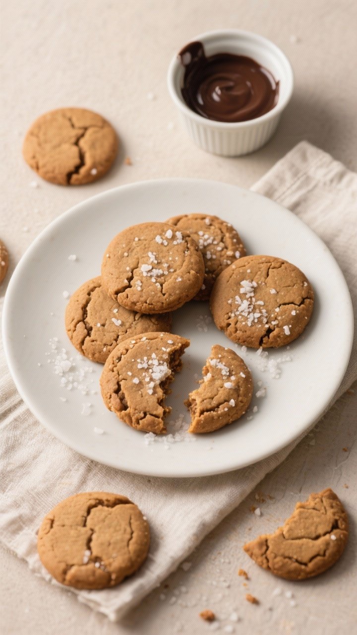 Overhead final presentation: A curated holiday cookie scene with soft gingerbread cookies arranged o