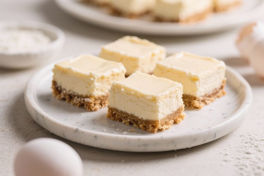 Eggnog Cheesecake Bars – Creamy, Spiced, and Perfect for the Holidays