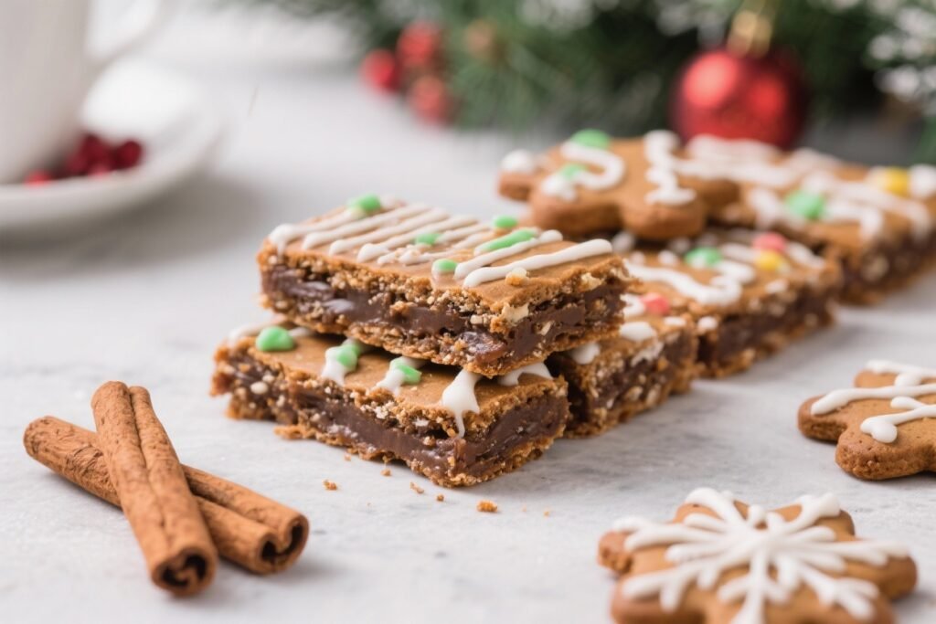 Christmas Gingerbread Cookie Bars