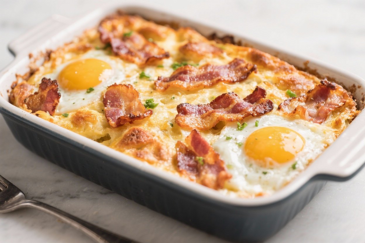 Simple Breakfast Casserole With Bacon – Easy, Cozy, and Crowd-Pleasing
